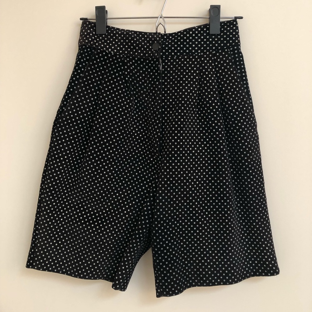 VINTAGE Suede micro polka dot shorts